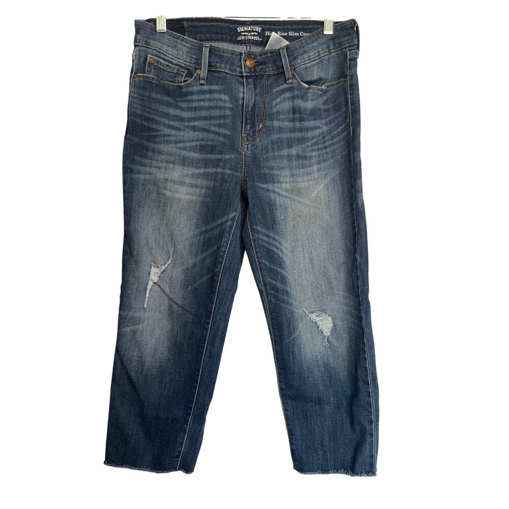 Signature Levis High Rise Slim Cropped Jeans Womens  6 Waist 28